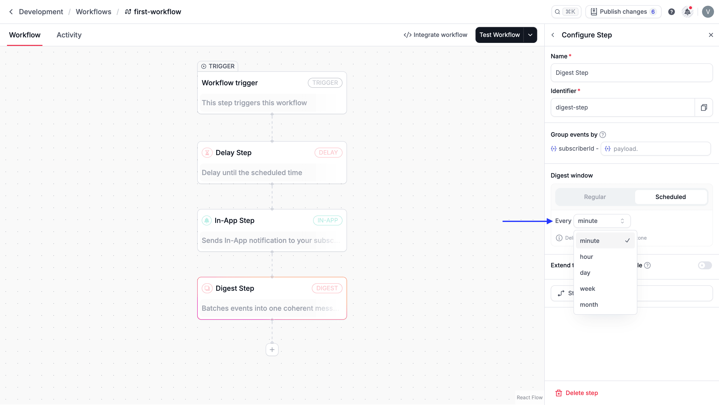 Scheduled digest