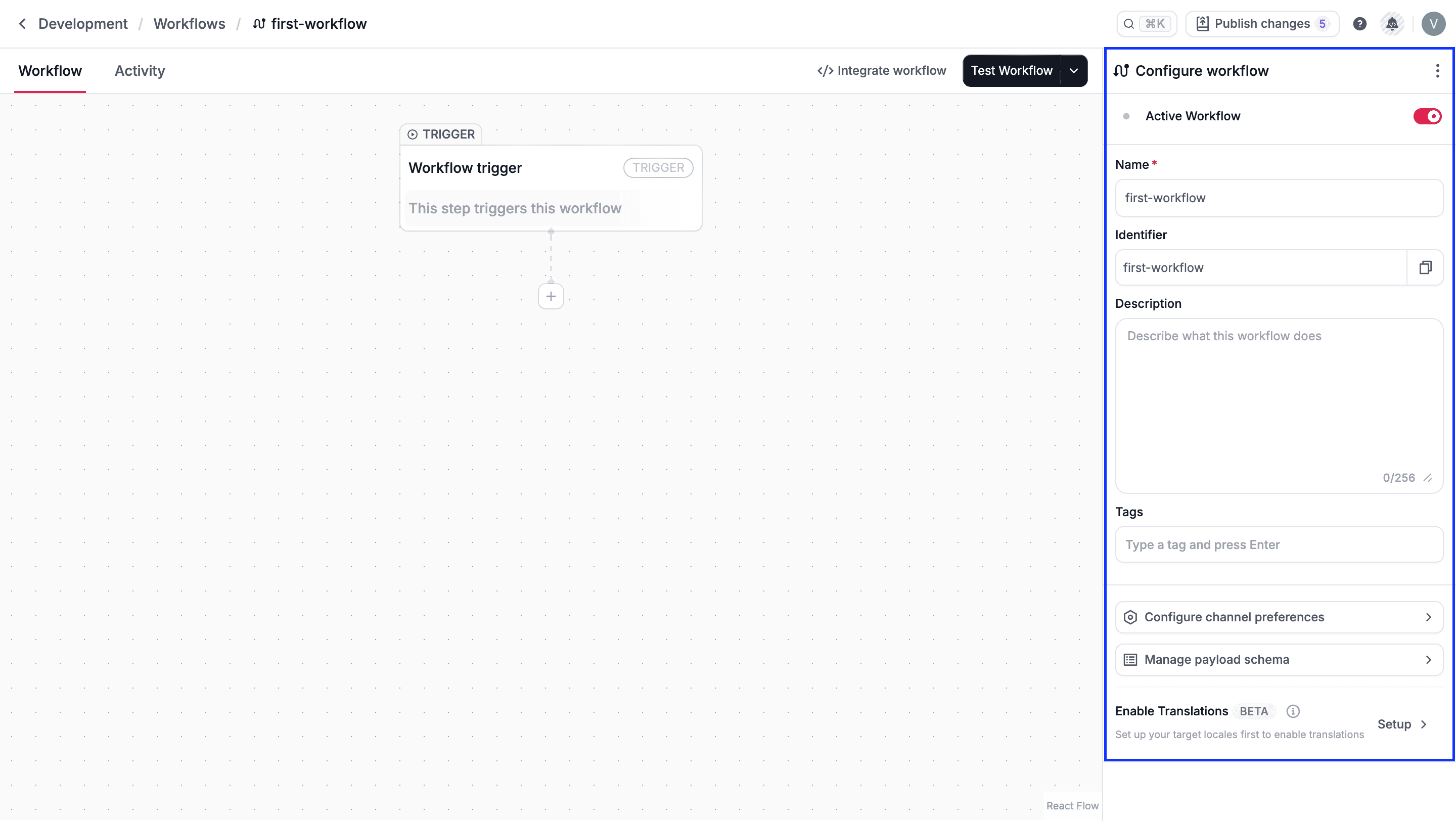 Configure workflow