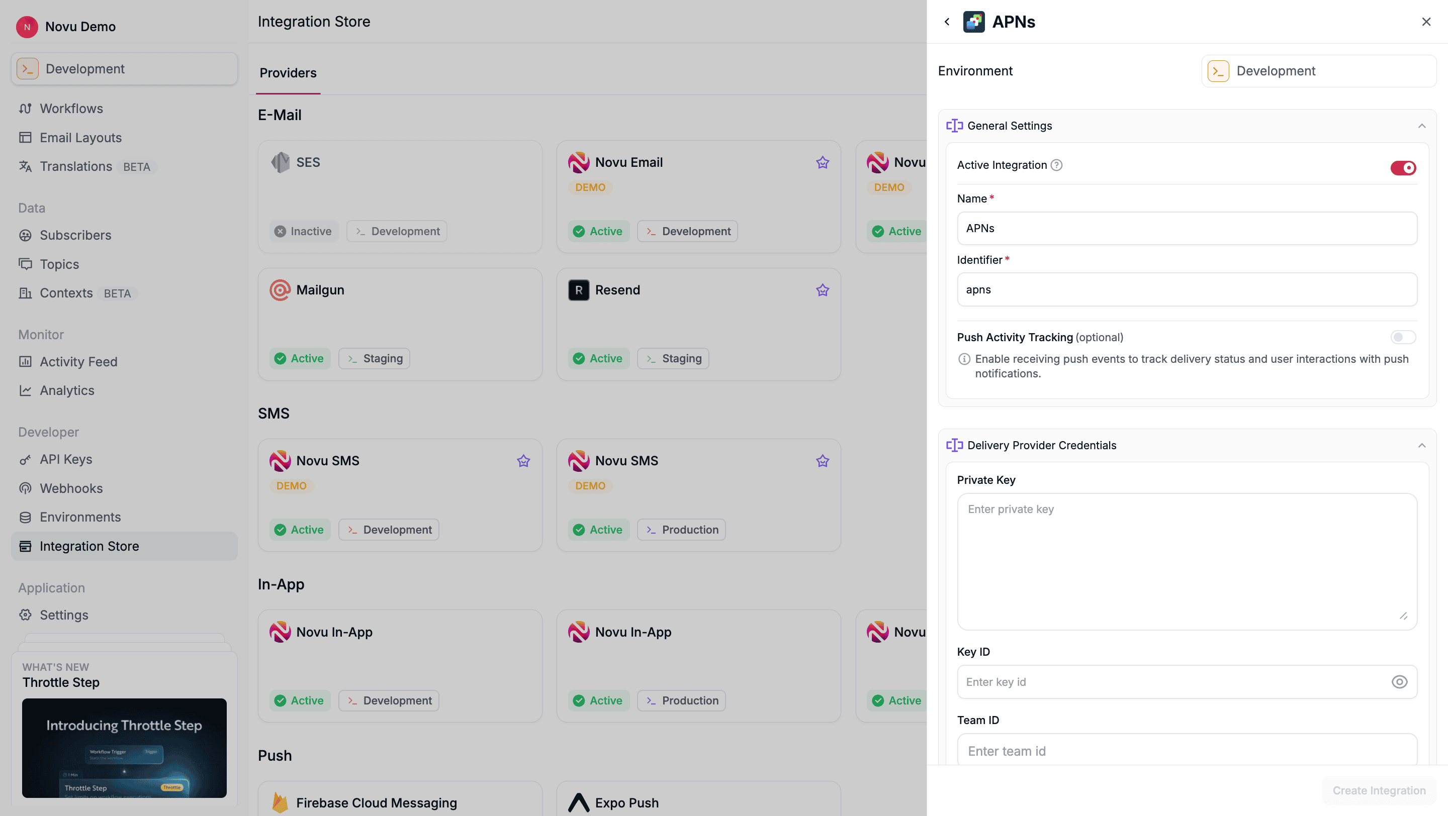 APNS Integration in Novu