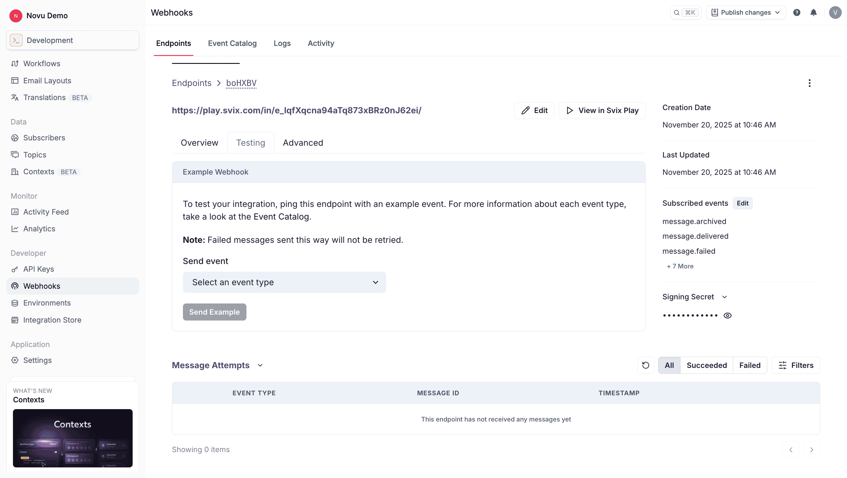 Testing endpoints