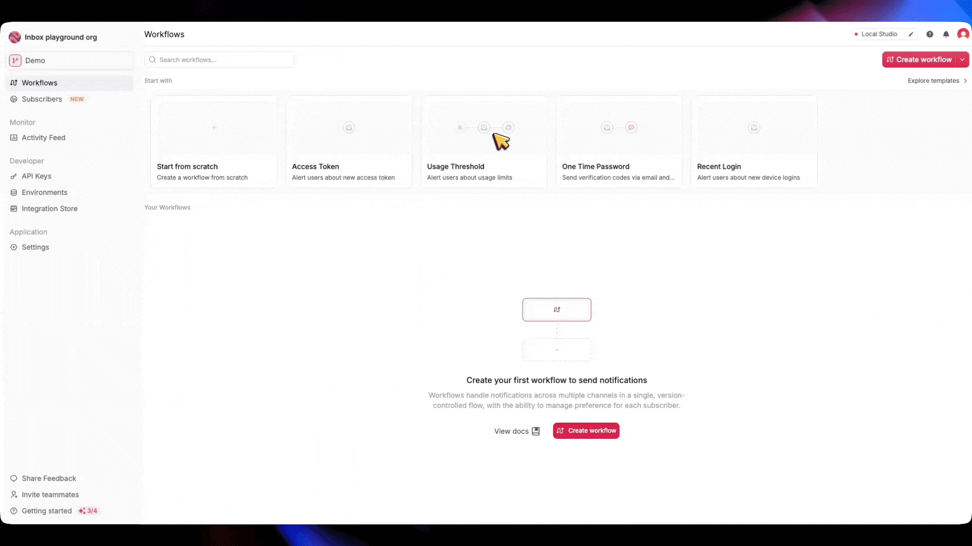 Create a blank Novu workflow