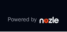 The Powered by Nozle badge, dark theme