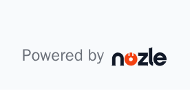 The Powered by Nozle badge, light theme