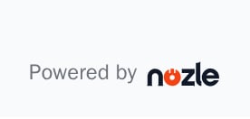 The Powered by Nozle badge, light theme