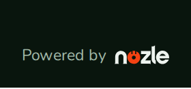 The Powered by Nozle badge, nozleDark theme