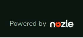 The Powered by Nozle badge, nozleDark theme