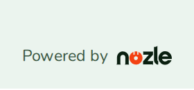 The Powered by Nozle badge, nozle theme