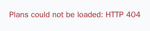 The PricingTable message when the catalog request fails, light theme