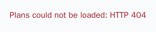 The PricingTable message when the catalog request fails, light theme