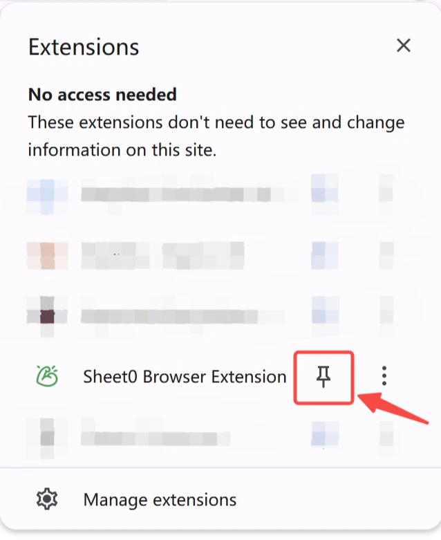 Extension icon in toolbar