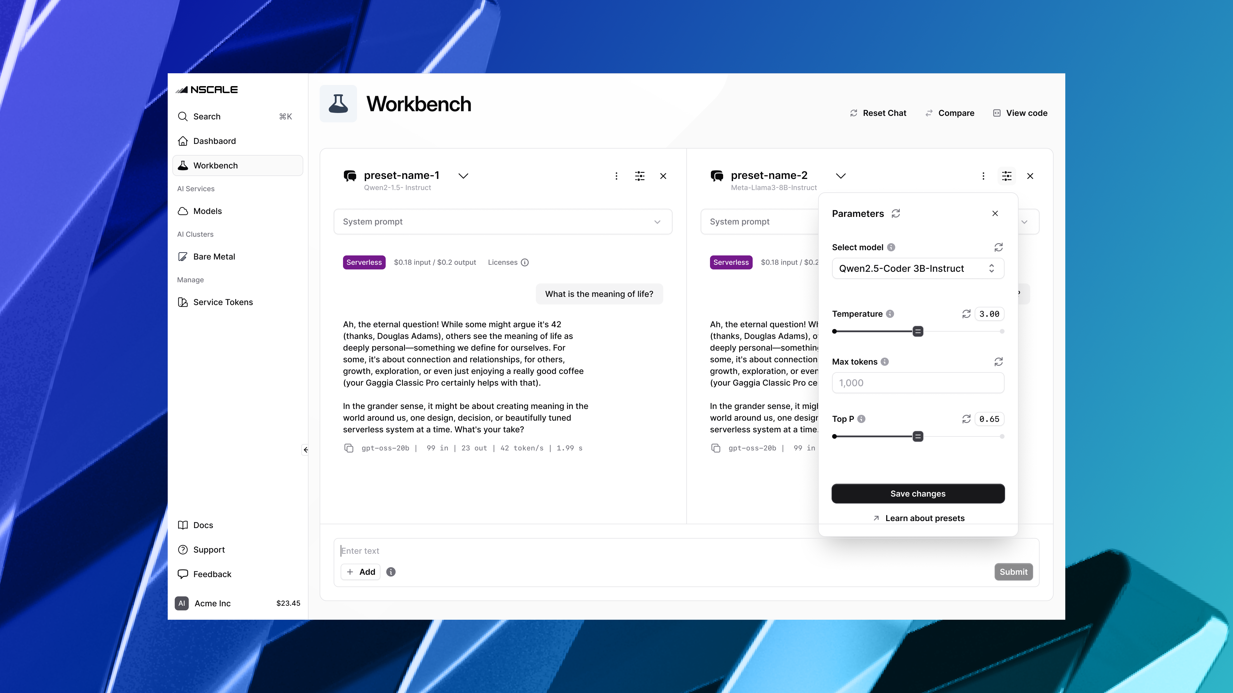 Workbench visual