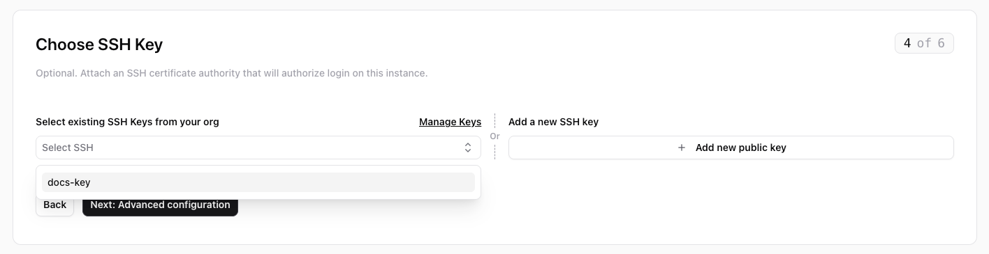 Choose SSH Key
