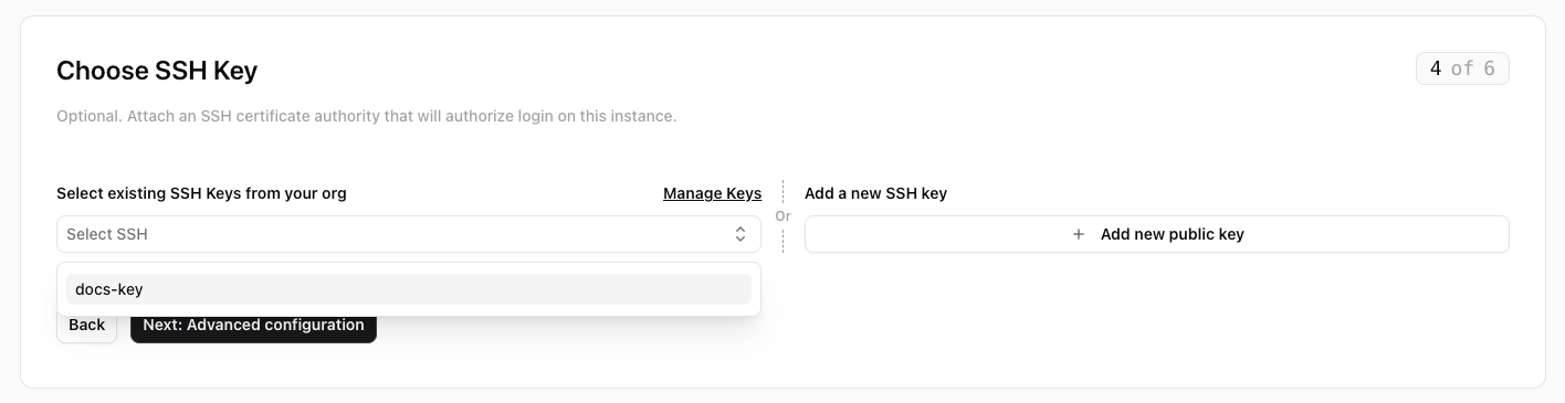 Choose SSH Key