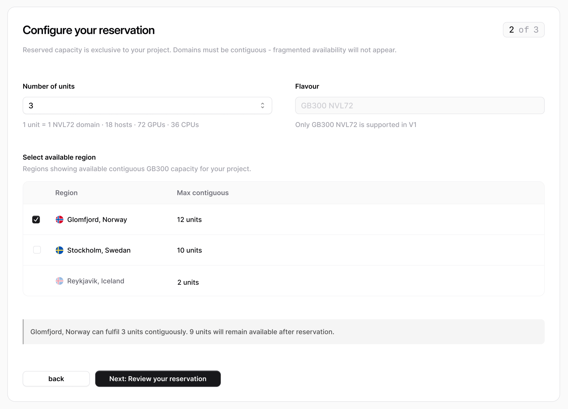 Configure your reservation