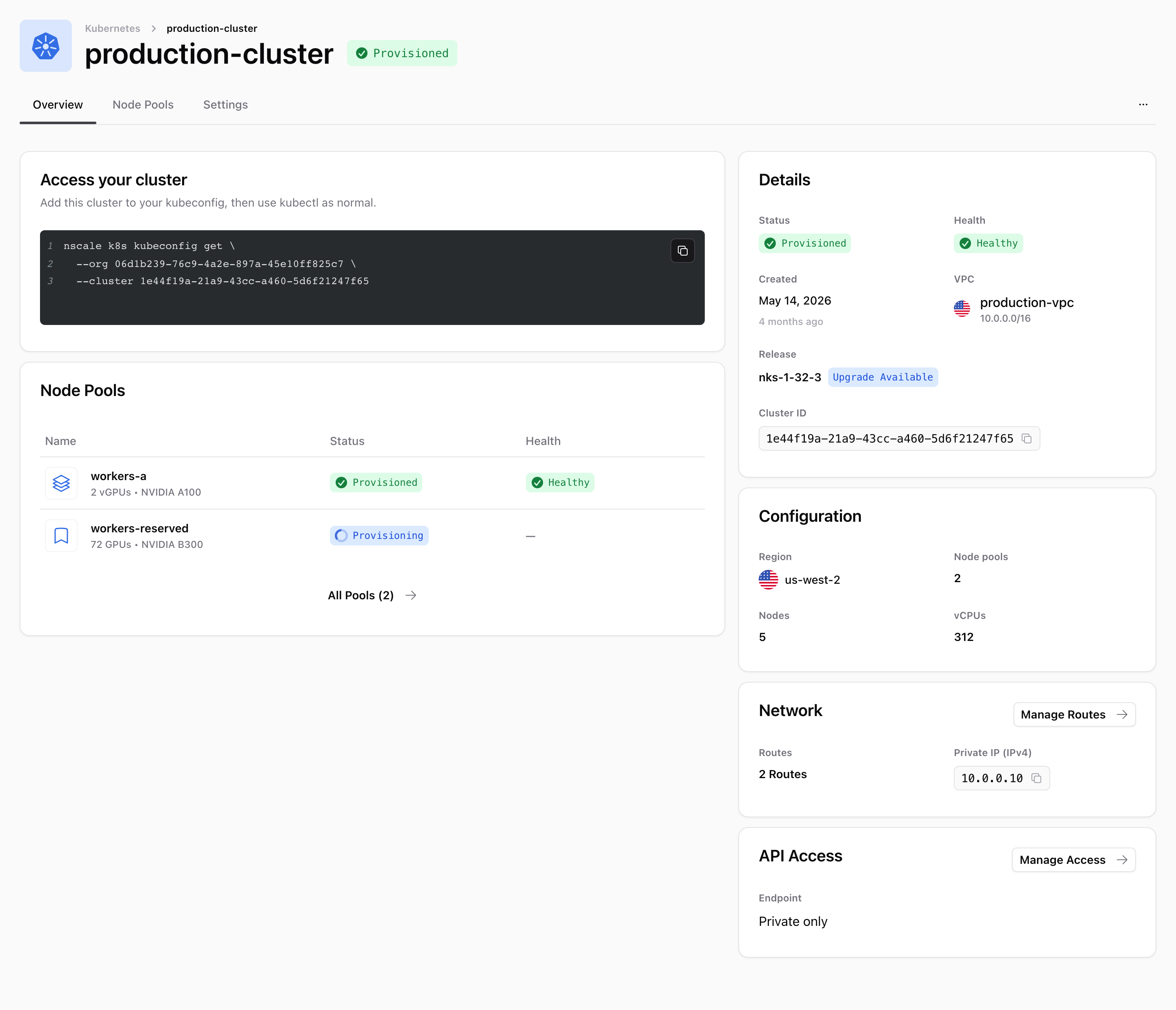 Cluster overview