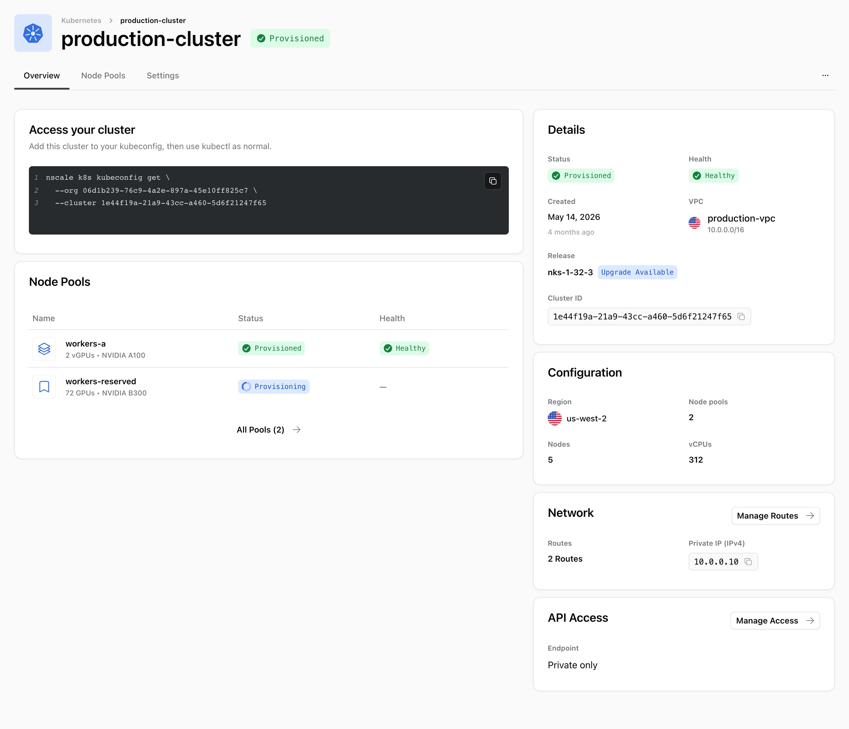 Cluster overview