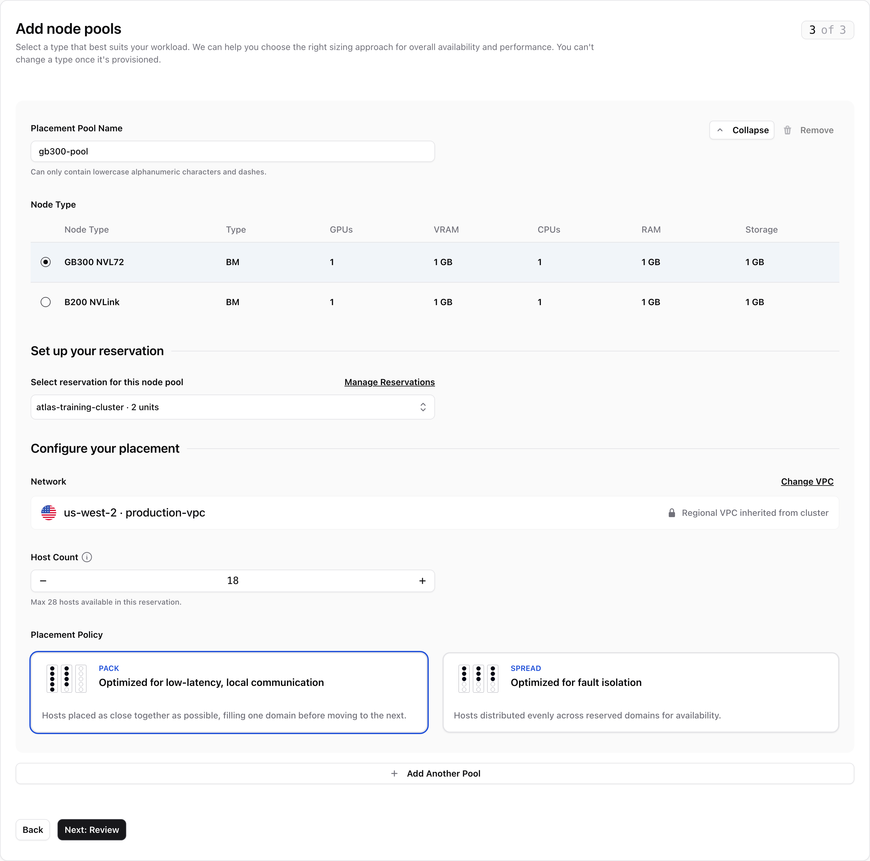 Add a reservation node pool