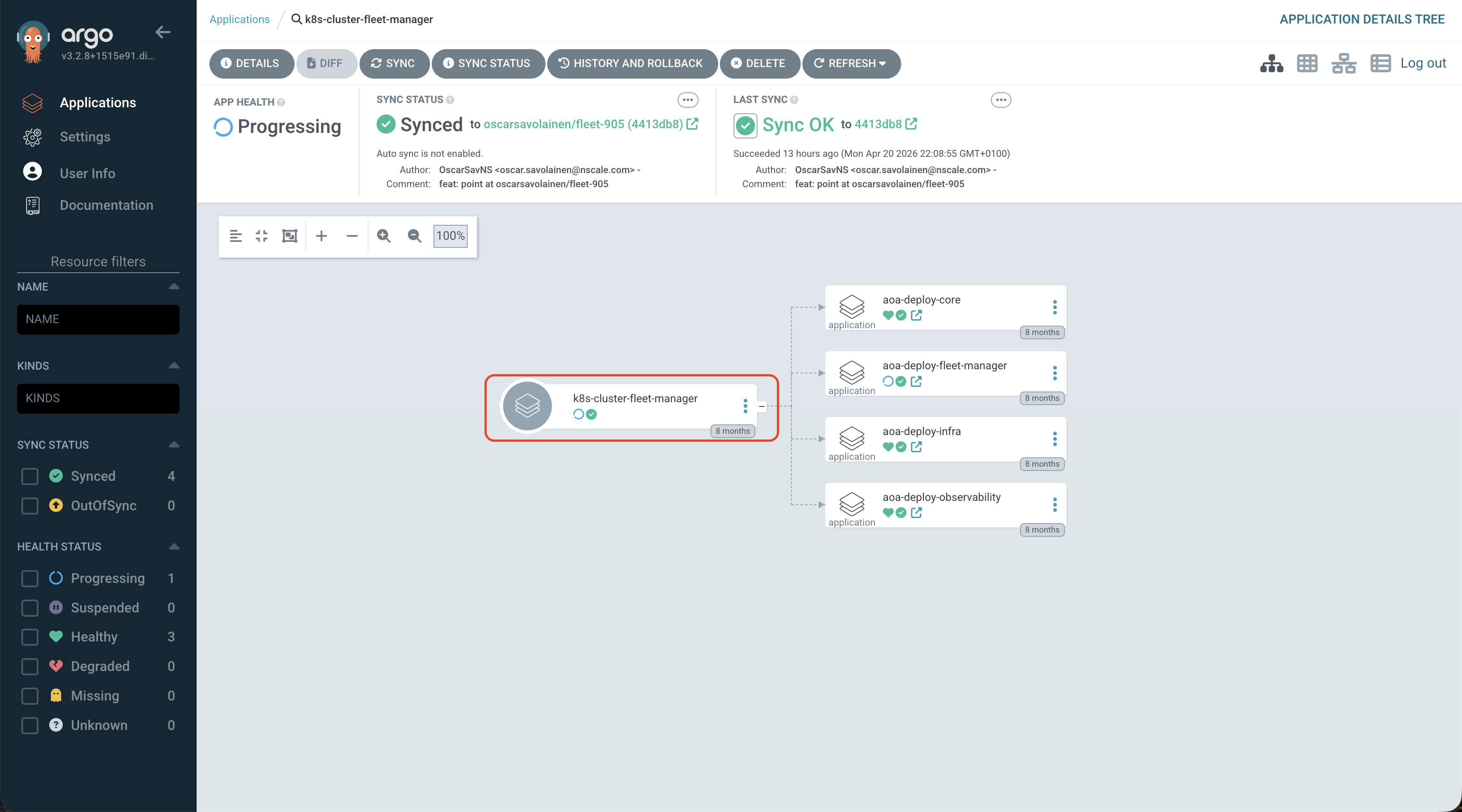 k8s-cluster-fleet-manager node in Argo