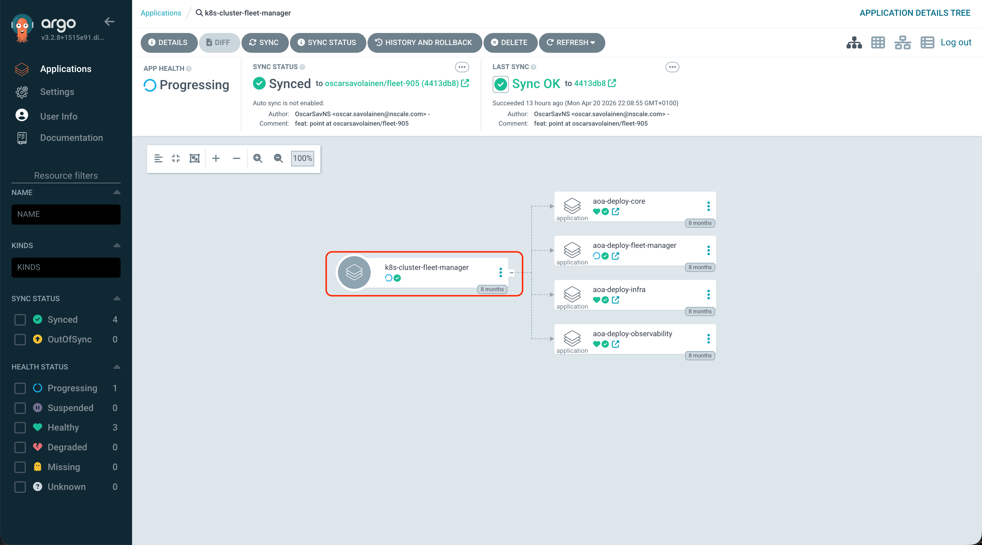 k8s-cluster-fleet-manager node in Argo