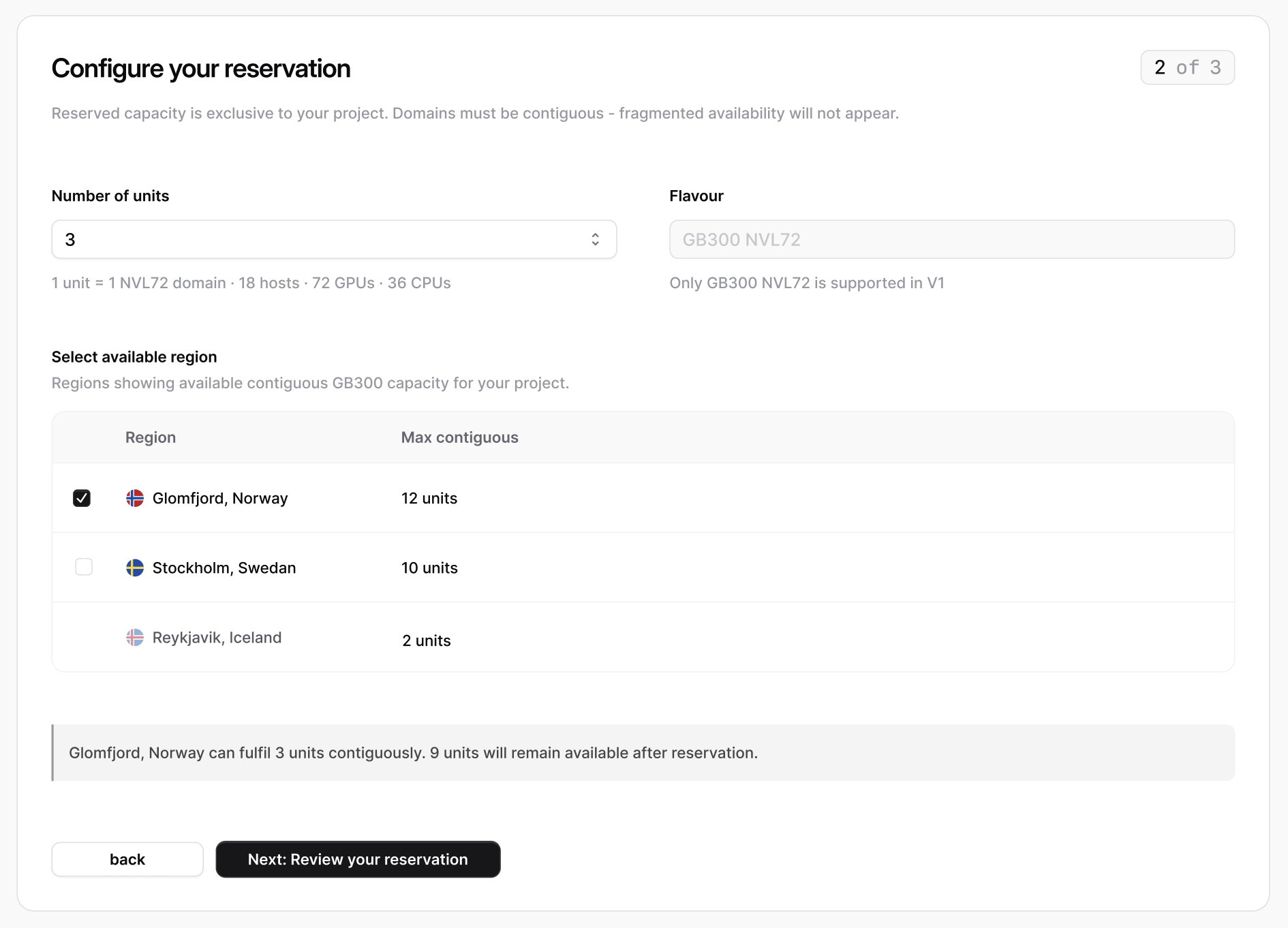 Configure your reservation