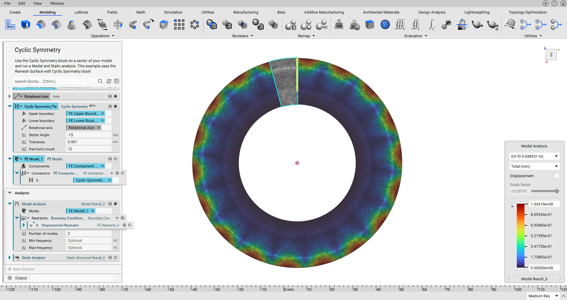 Cyclic Symmetry Example