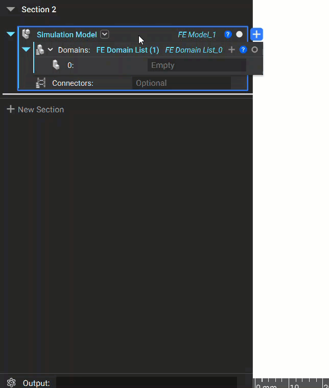 The gif shows how to setup a simulation model using a solid domain and multiple solid attributes.