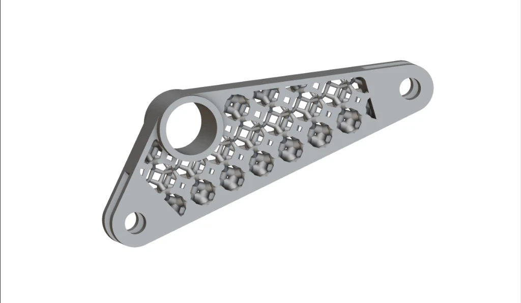 Bracket with field-driven internal lattice and solid attachment points