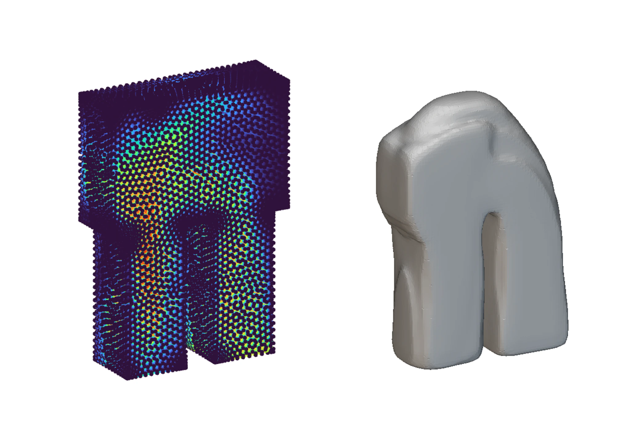 Implicit body being shaped by imported simulation data