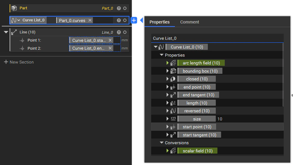 Convert the extracted curves to line segments by using the start and end points of the curves