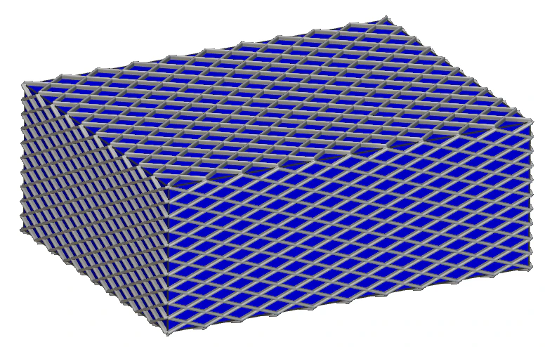 A block with a conformal rib lattice