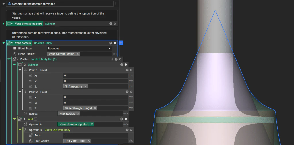Screenshot showing the domain that the vanes will be contained within.