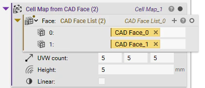 A Cell Map from CAD Face list that is generated using a CAD Face List