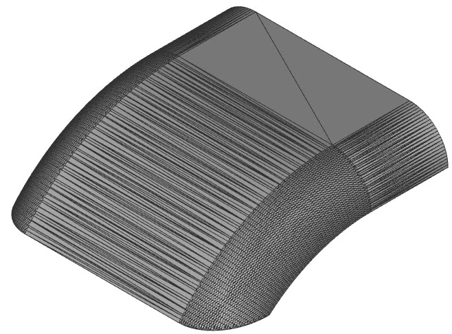 A mesh created using the Mesh from CAD Body block