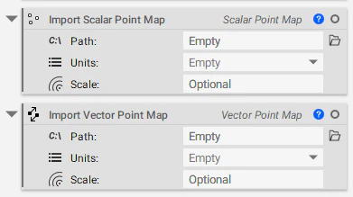 The Import Scalar Point Map and Import Vector Point Map blocks