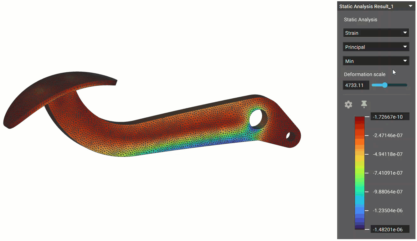 A gif showing the different results from changing the strain result configuration