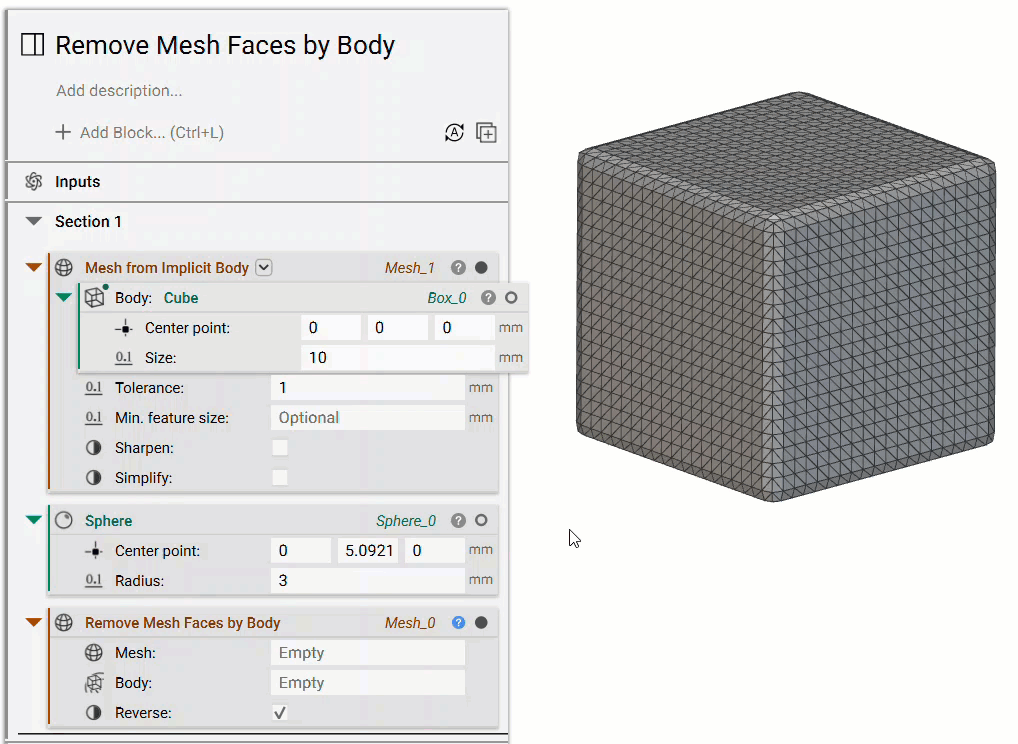 Remove Mesh Faces by Body