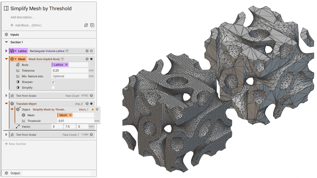 Simplify Mesh by Threshold