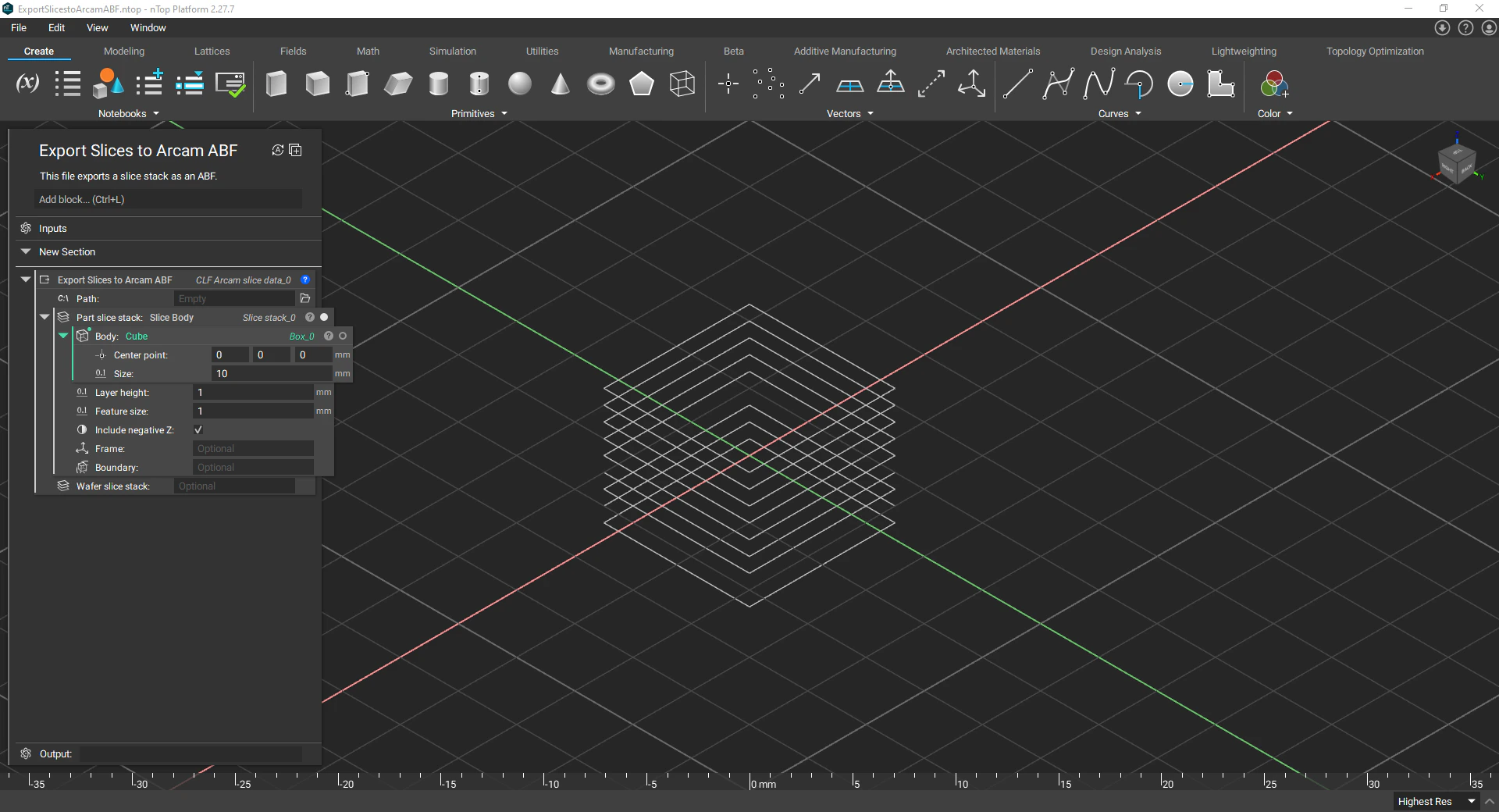 Export Slices to Arcam ABF