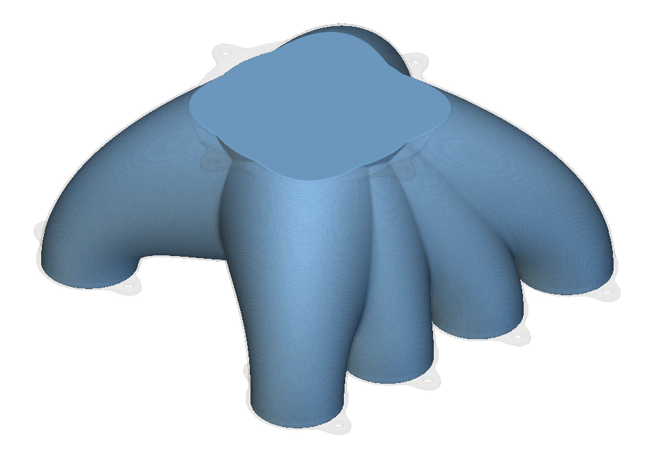 Manifold geometry that can be used for an nTop Fluids Flow Analysis