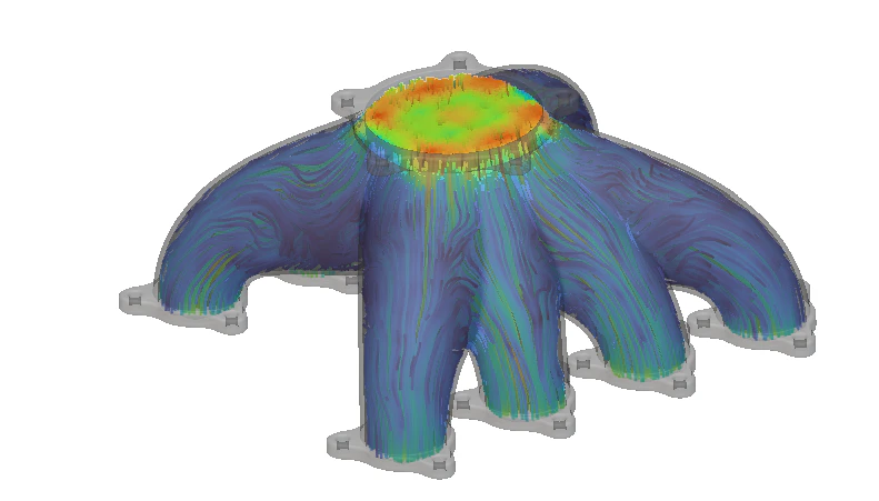 Example fluid flow through a manifold