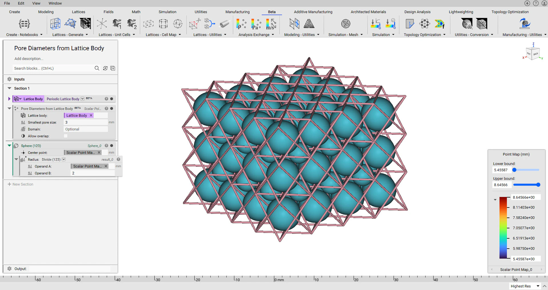 Pore Diameters from Lattice