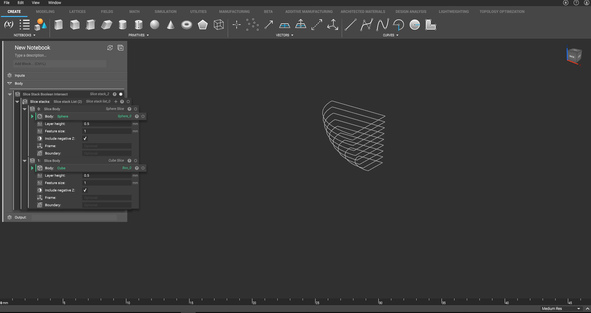 Slice Stack Boolean Intersect