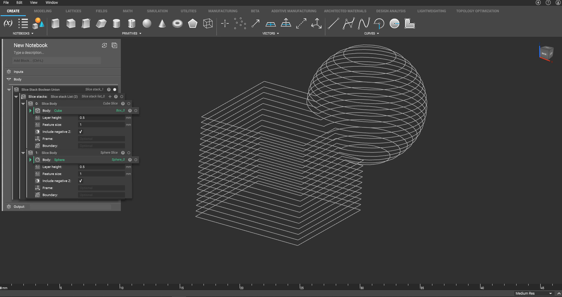 Slice Stack Boolean Union
