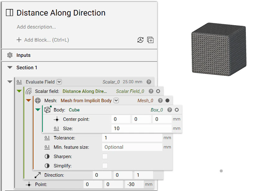 Distance Along Direction