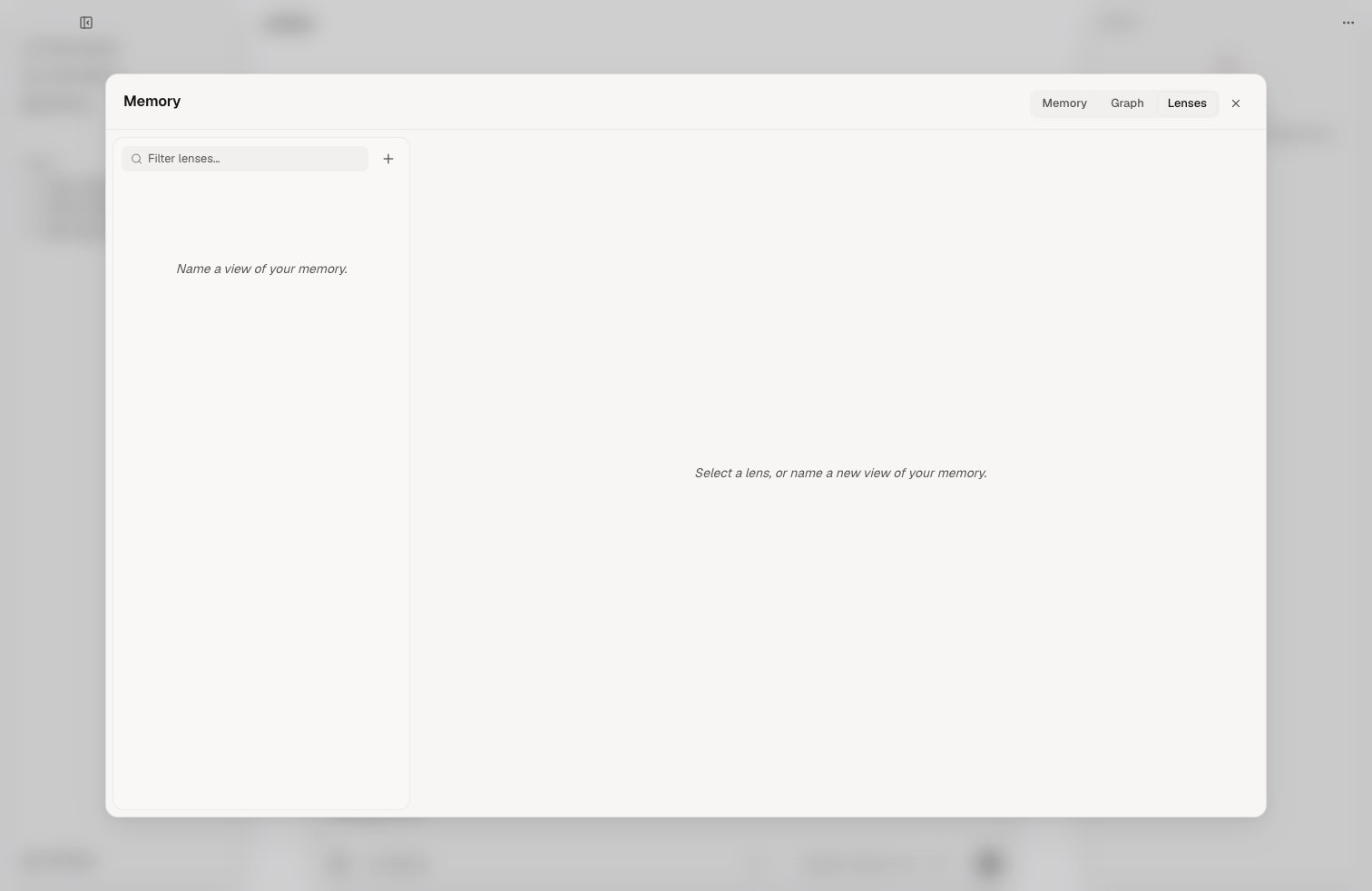 Memory lenses view