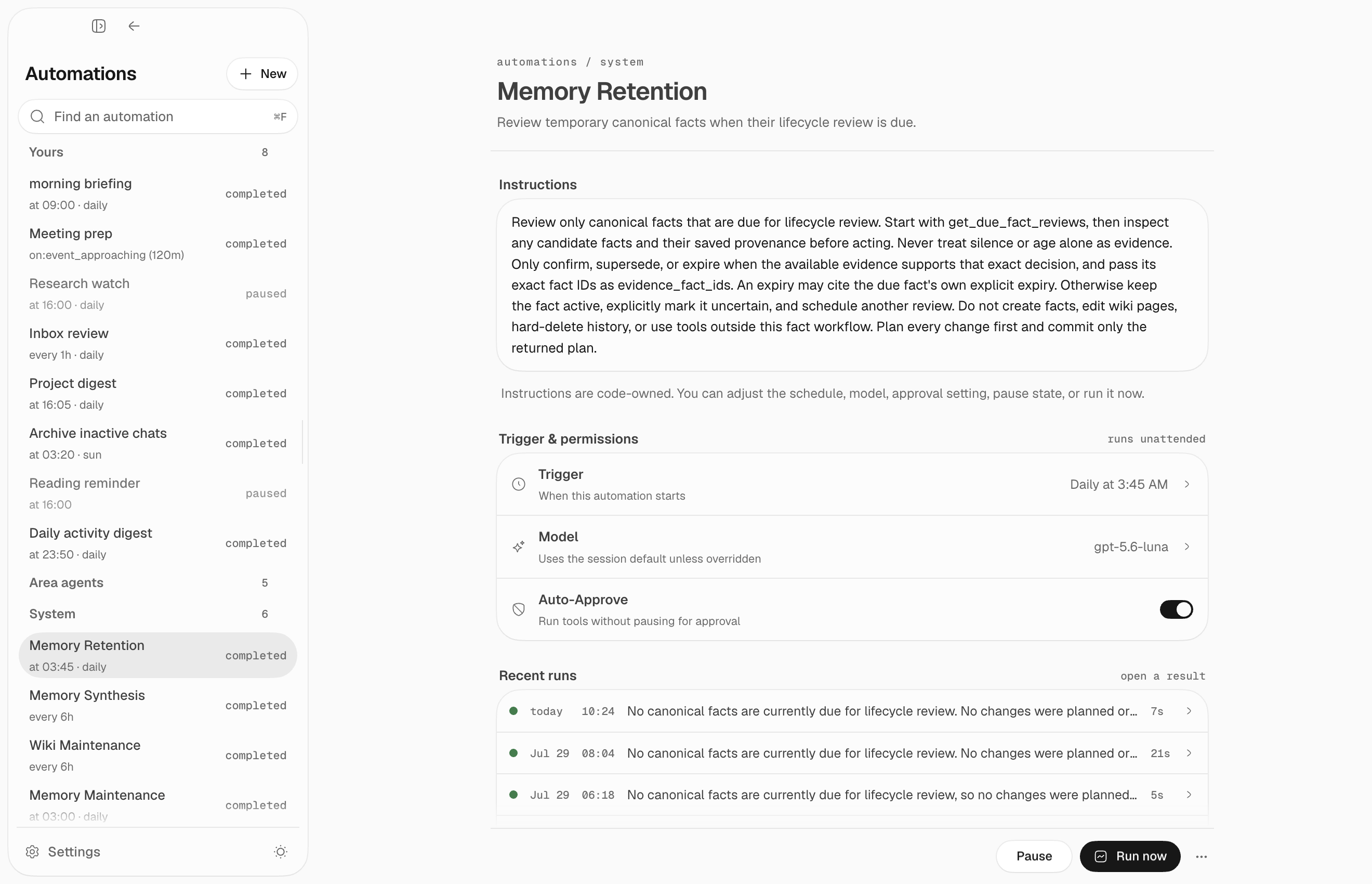 Automations viewer