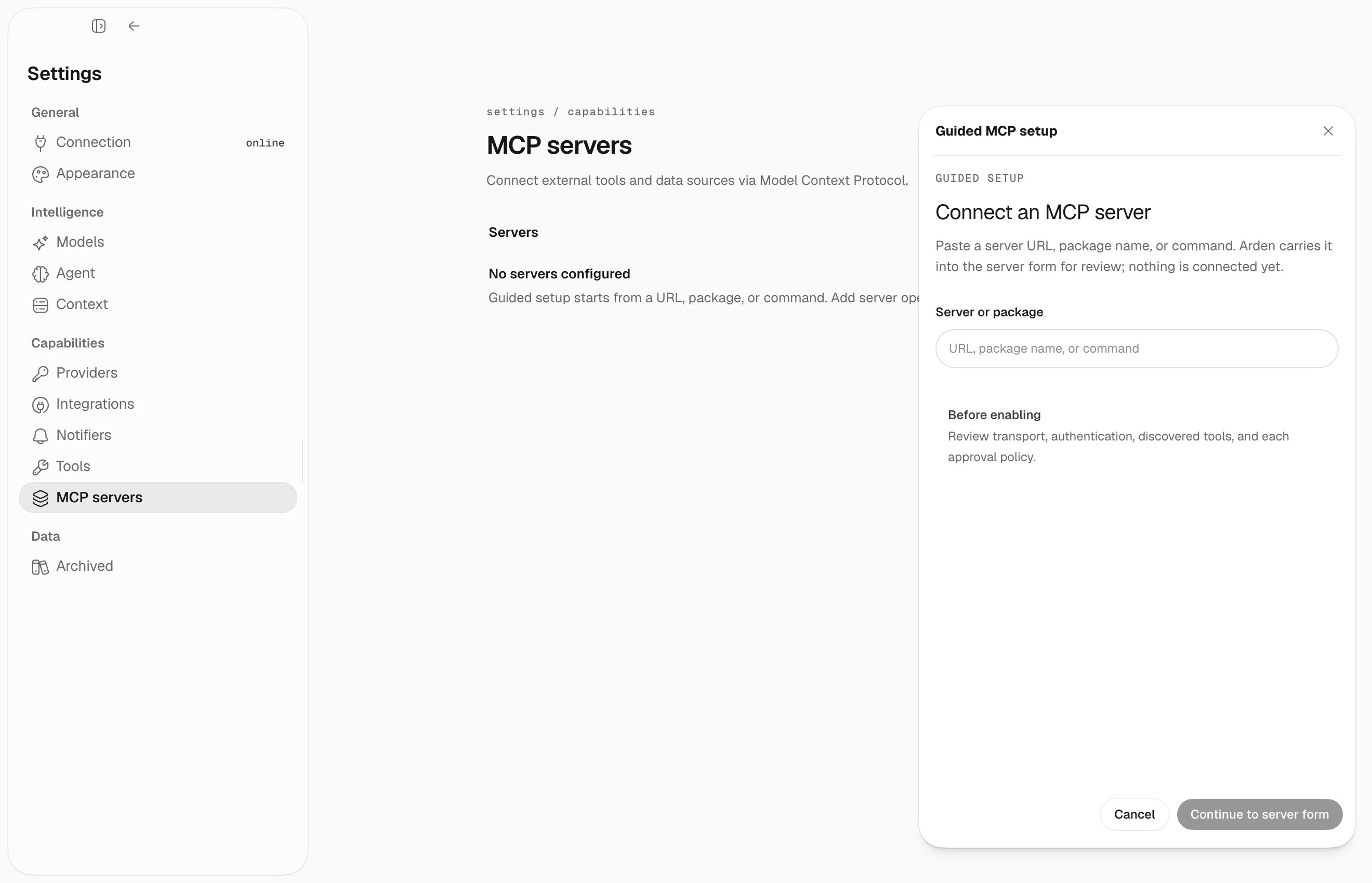 Guided MCP setup