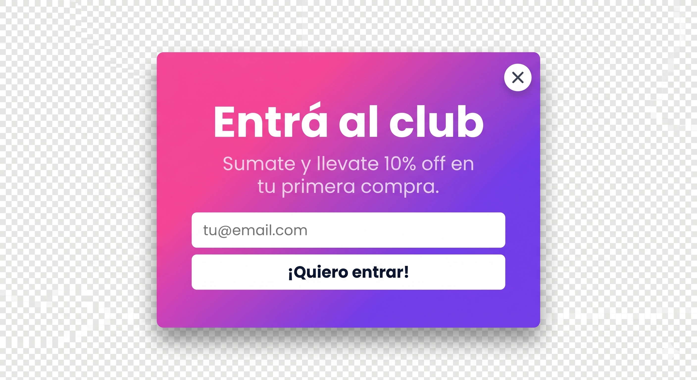Popup estilo gradiente