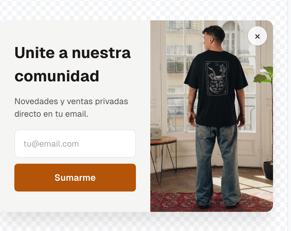 Popup estilo imagen lateral