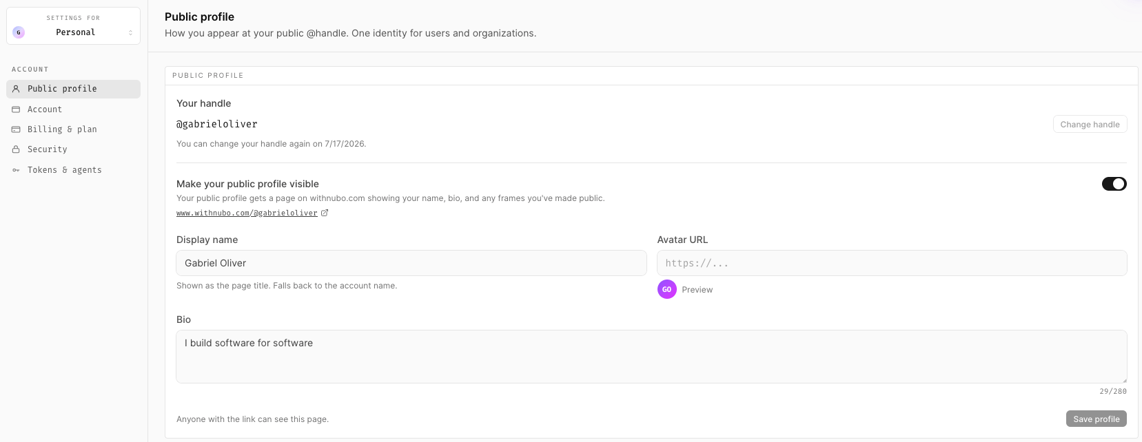 Profile overview